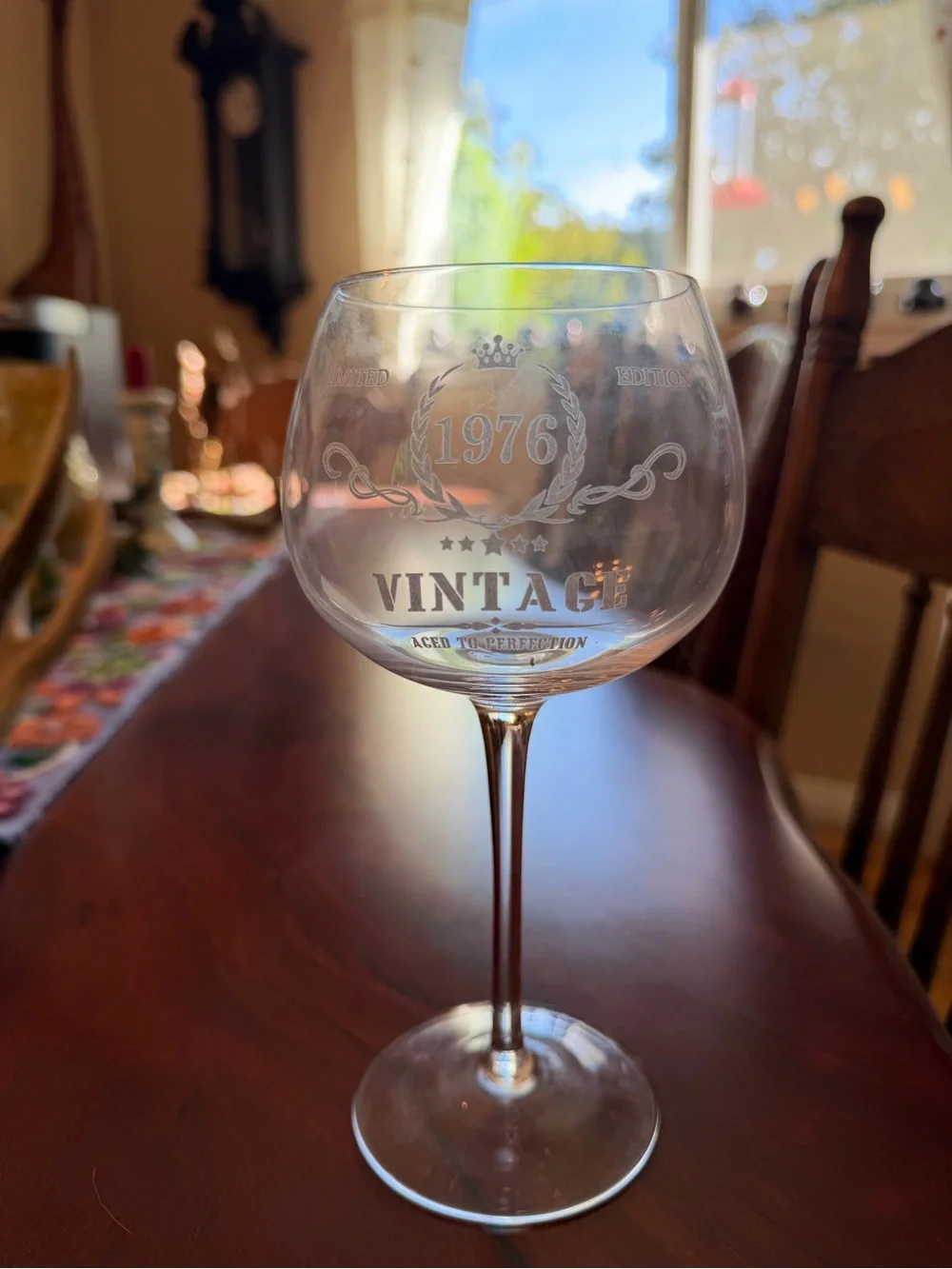 Vintage 1976 Gold Wine Glass